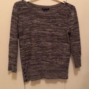 Petite small Gray boatneck 3/4 sleeves sweater